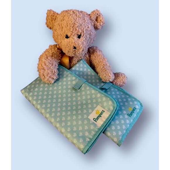 PAMPERS Portable Diaper Changing Mat Mint Green Cushioned Reusable 22"x13" NEW - Picture 1 of 12